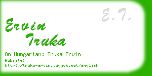 ervin truka business card